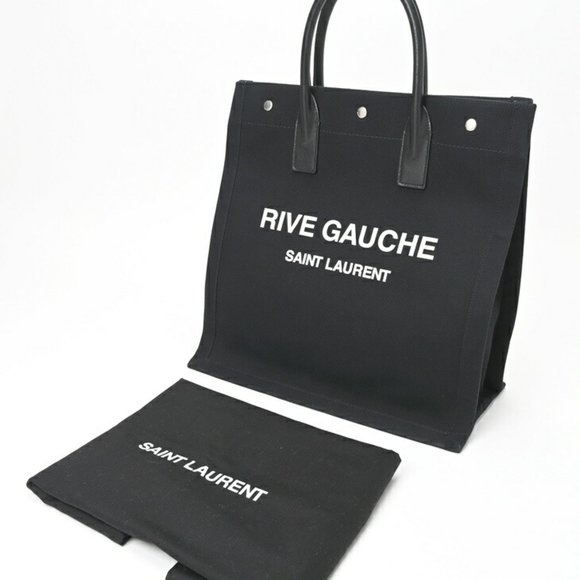 Saint Laurent SAINT LAURENT Rive Gauche Tote Bag 632539 Canvas Black S-157033 - Picture 10 of 10